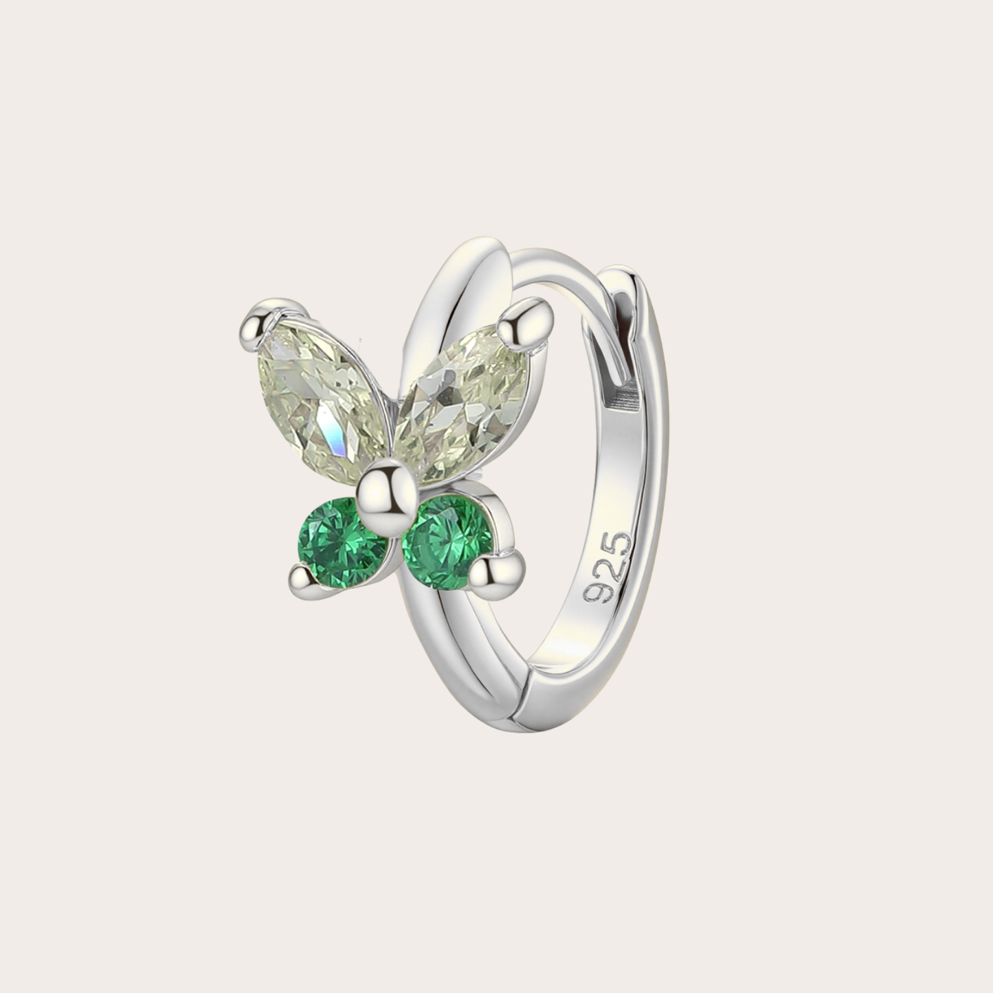 Orecchini a Cerchio Fairy ARGENTO verde