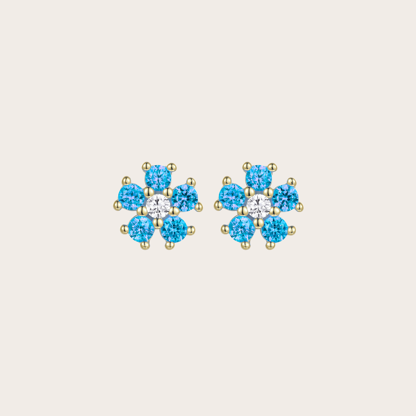 Orecchini Daisy lobo ORO azzurro