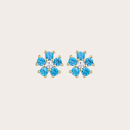 Orecchini Daisy lobo ORO azzurro