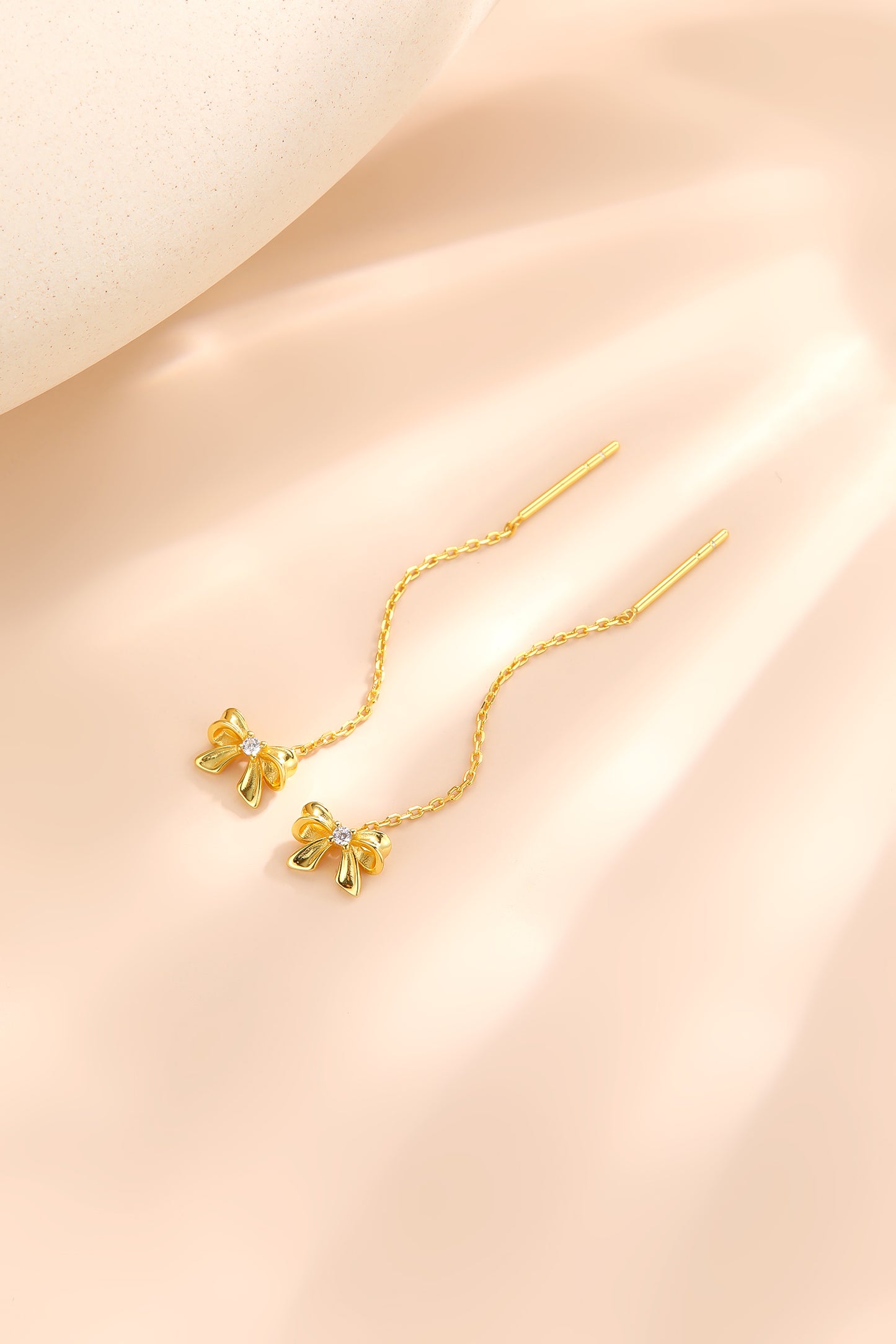 Orecchini Fiocco catenina ARGENTO