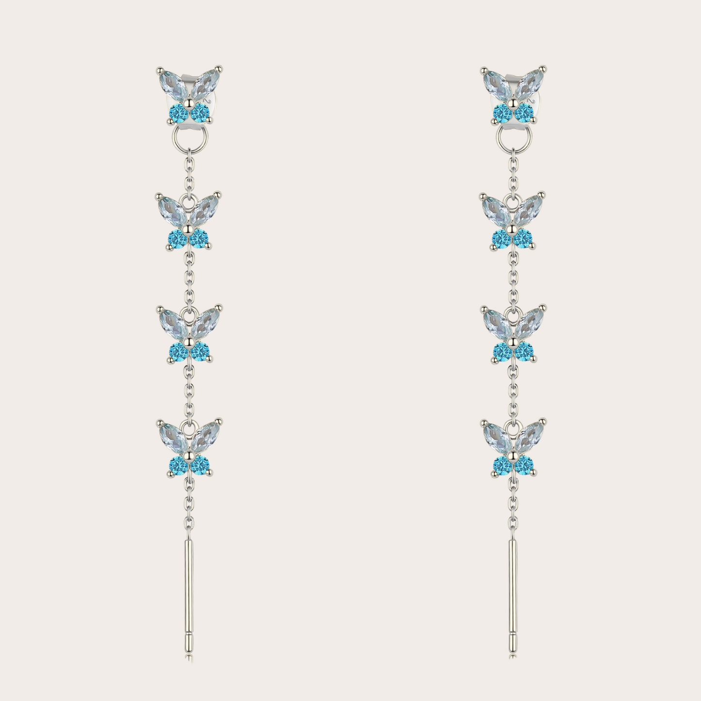 Orecchini Cascata Fairy ARGENTO azzurro