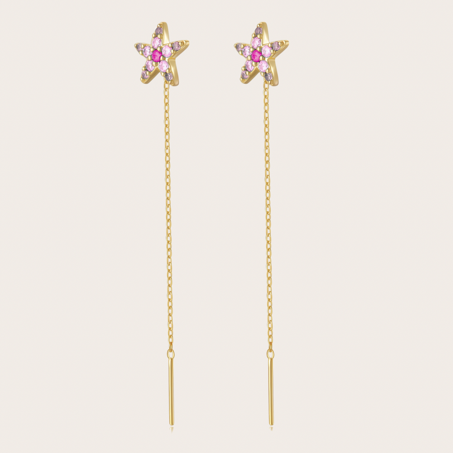 Orecchini Catenina Wavy Oro Rosa