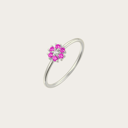 Anello Daisy ARGENTO fucsia