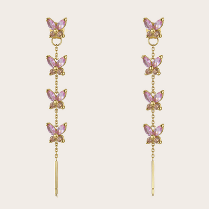 Orecchini Cascata Fairy ORO rosa e rame
