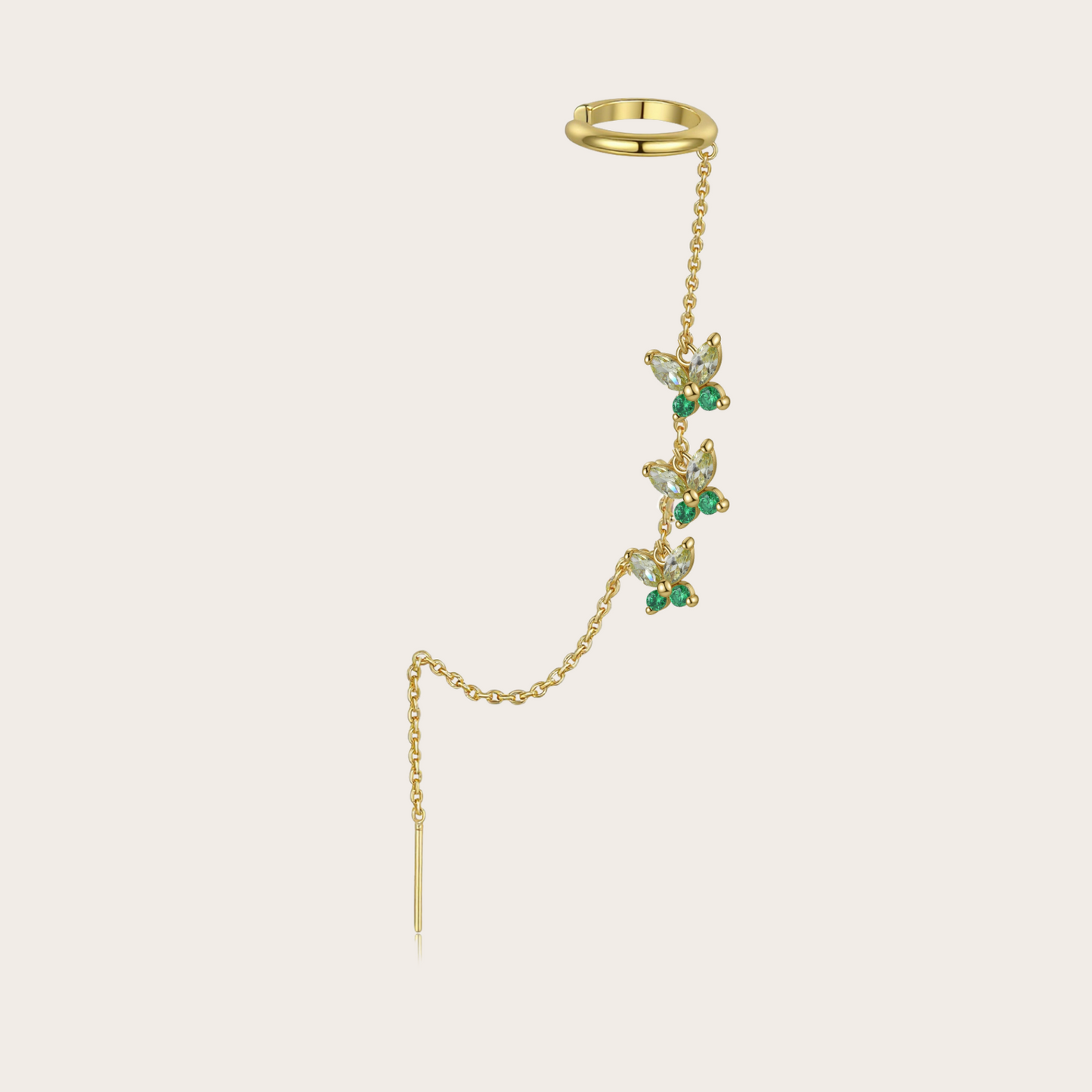Ear cuff-orecchino Fairy ORO Verde