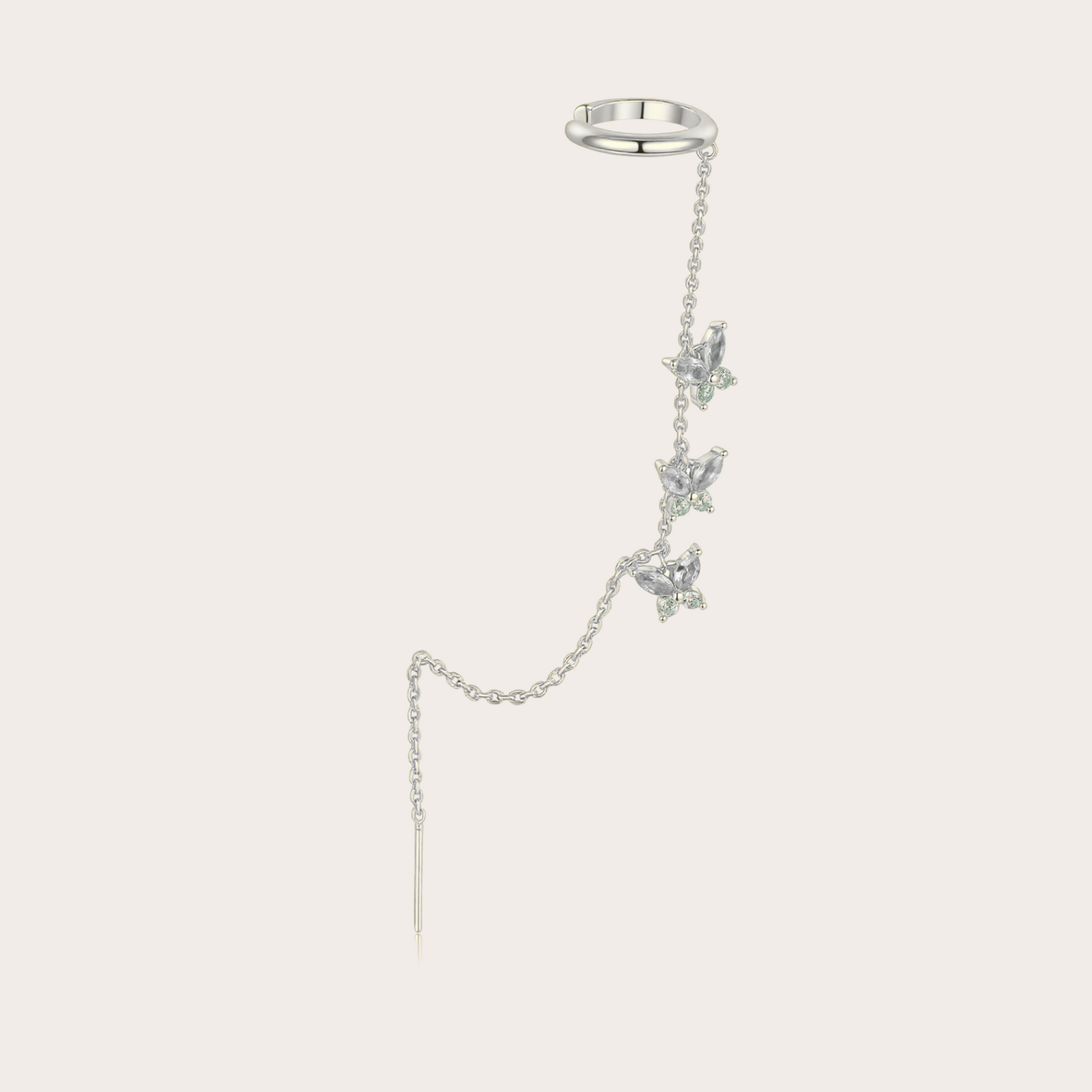 Ear cuff-orecchino Fairy ARGENTO trasparente