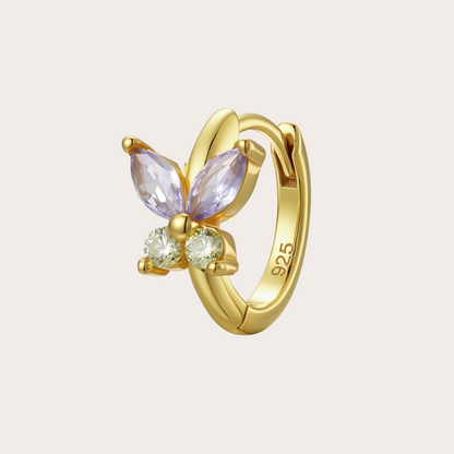 Orecchini a Cerchio Fairy ORO lilla e verde mela