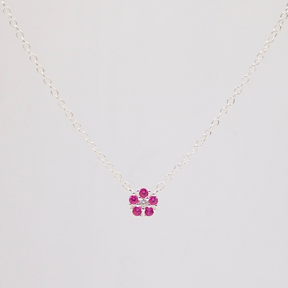 Collana Daisy ARGENTO fucsia