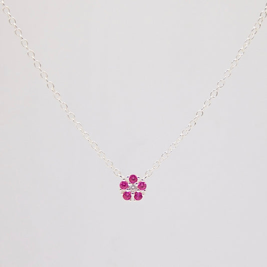 Collana Daisy ARGENTO fucsia