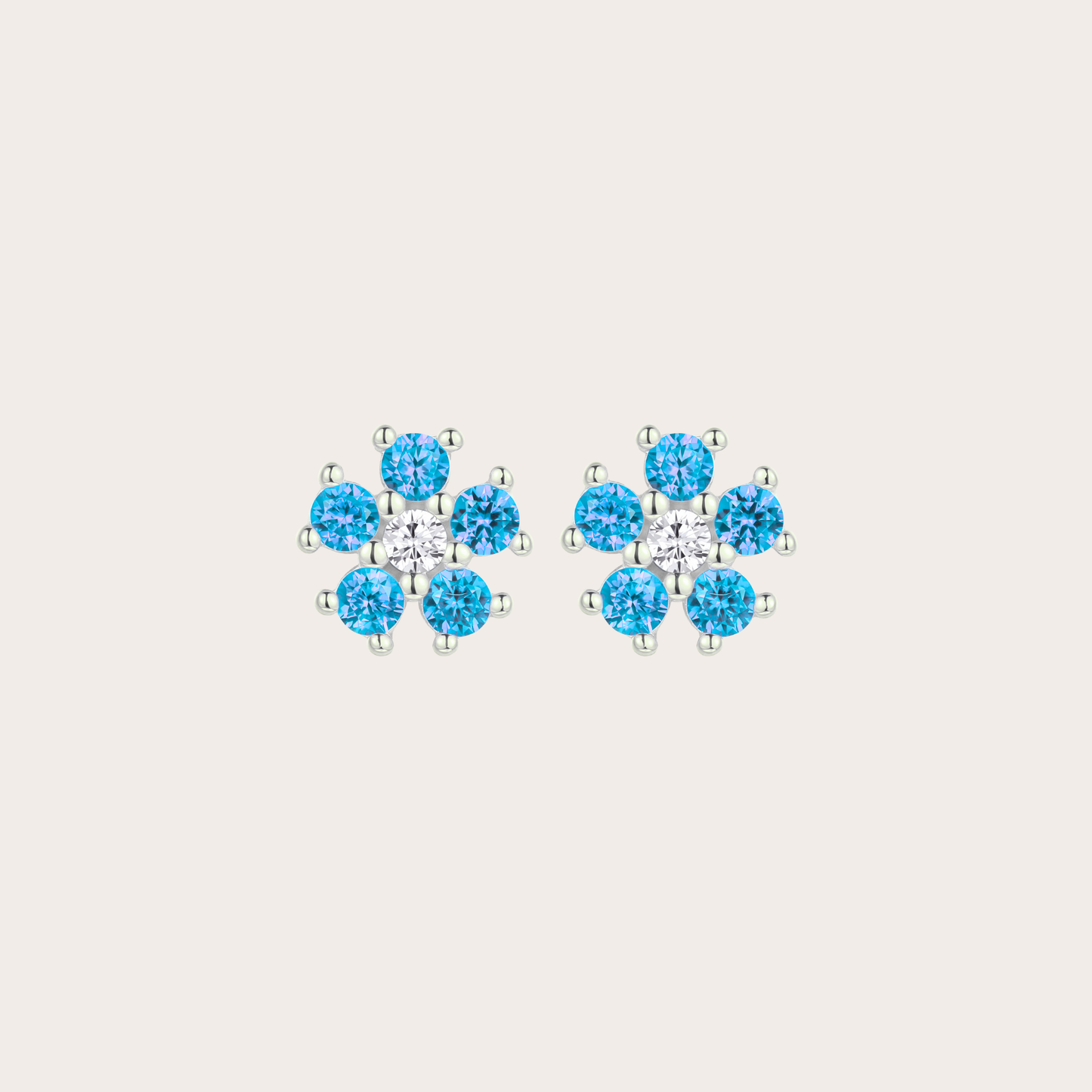 Orecchini Daisy lobo ARGENTO azzurro
