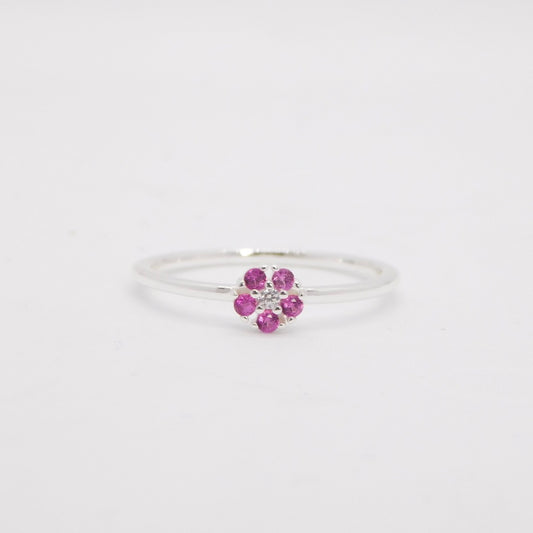 Anello Daisy ARGENTO fucsia