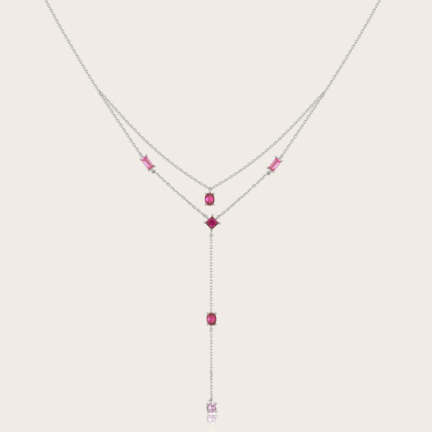 Collana Sparkle cascata ARGENTO rosa