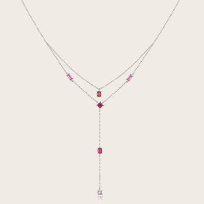 Collana Sparkle cascata ARGENTO rosa