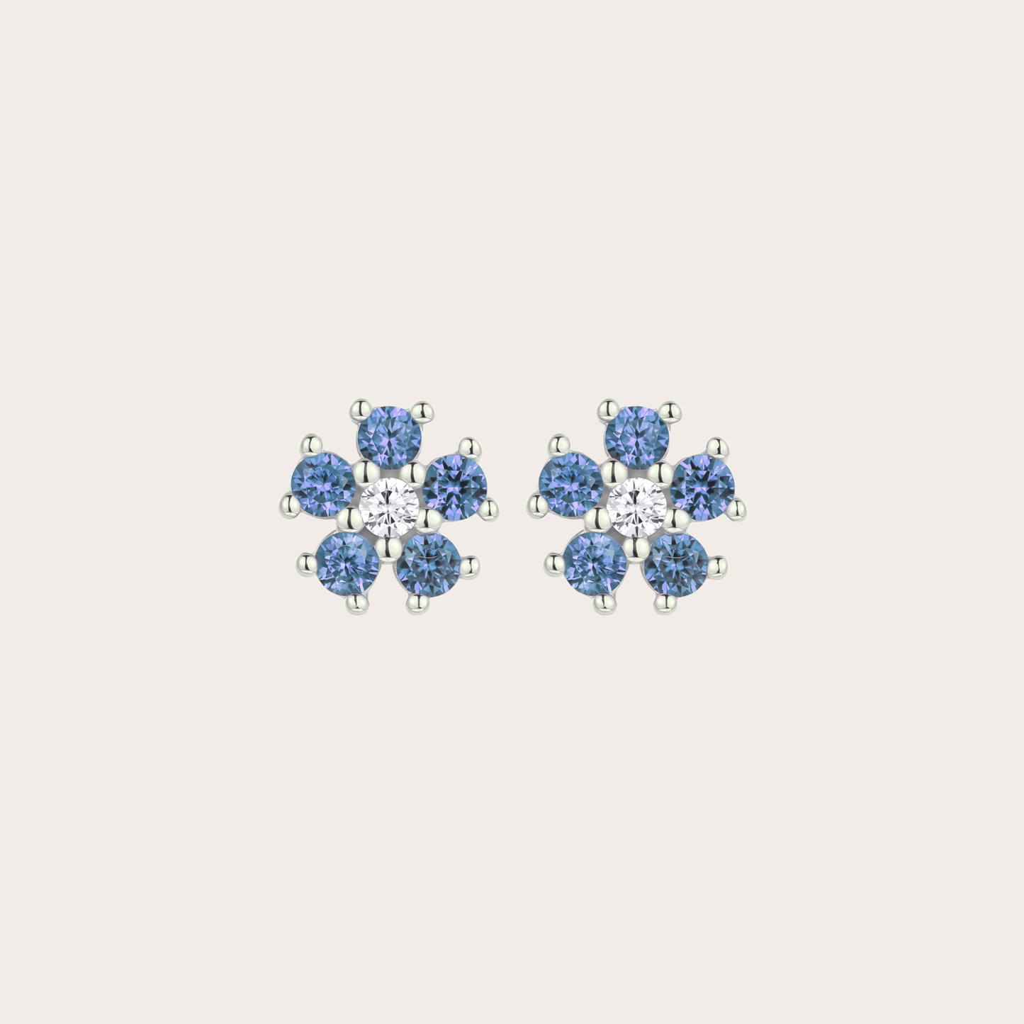 Orecchini Daisy lobo ARGENTO blu pastello
