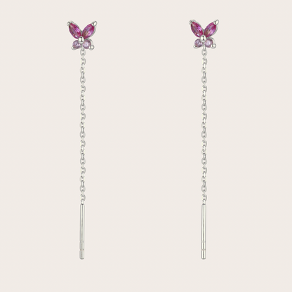 Orecchini Catenina Fairy ARGENTO rosa e fucsia