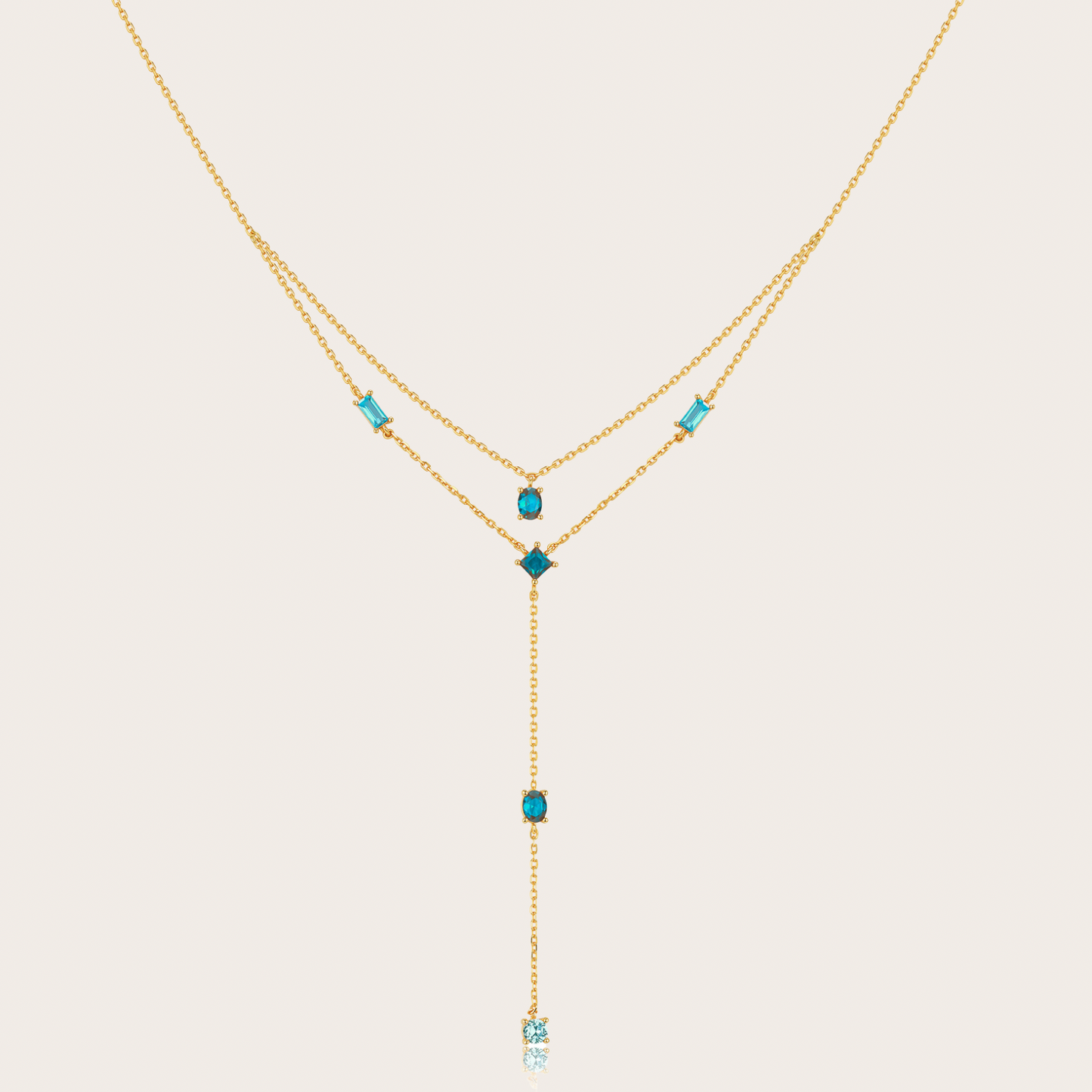 Collana Sparkle cascata ORO azzurro