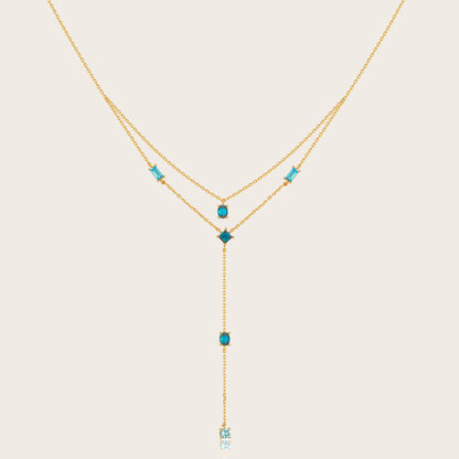Collana Sparkle cascata ORO azzurro
