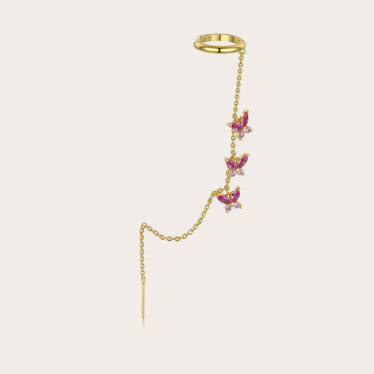 Ear cuff-orecchino Fairy ORO fucsia