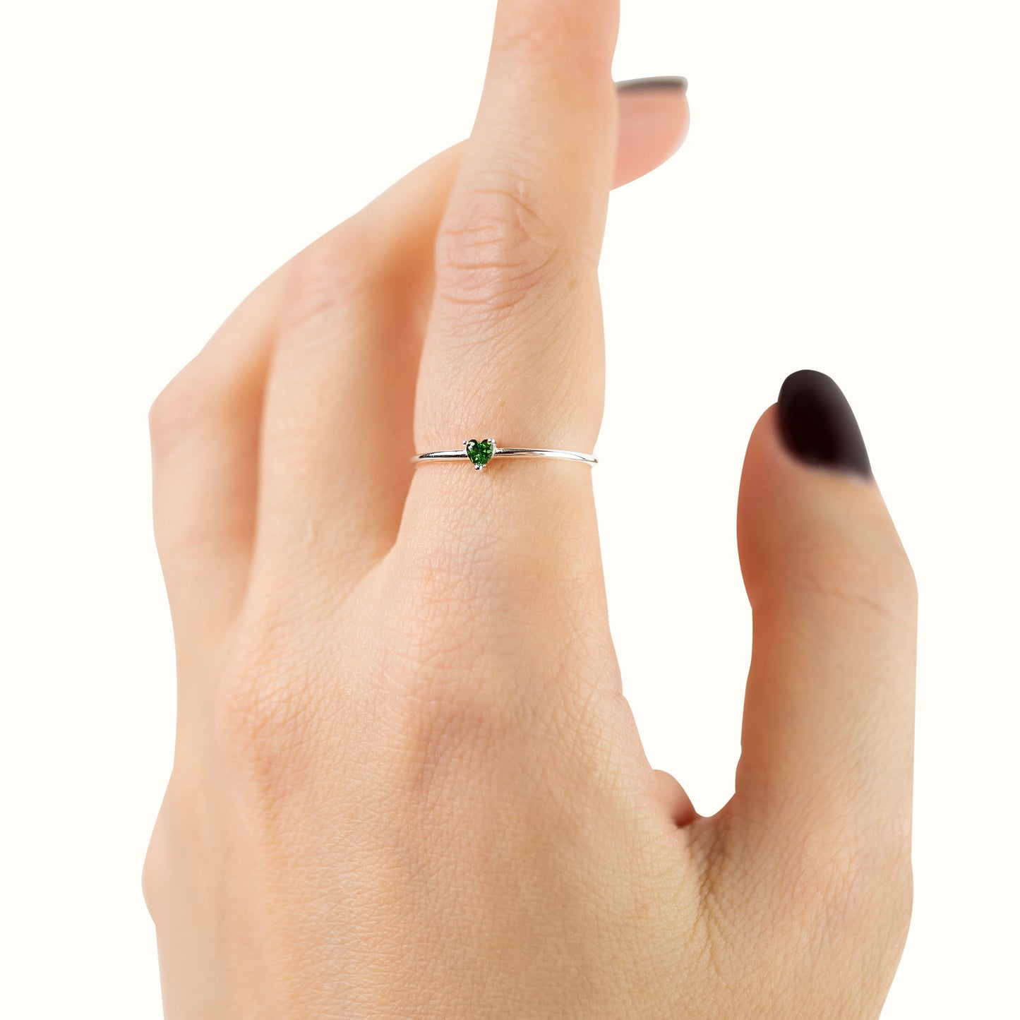 Anello Heartily ARGENTO verde (PREORDINE)