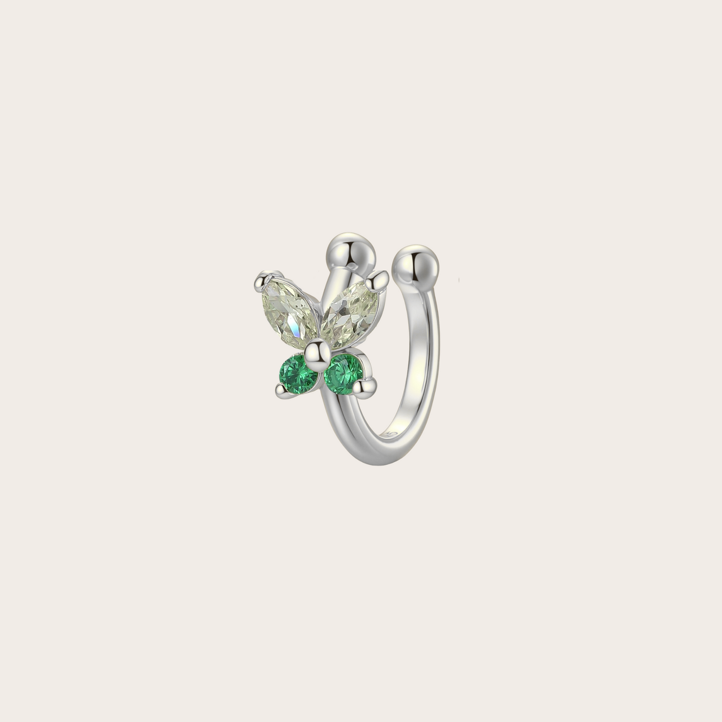 Ear cuff Fairy ARGENTO verde