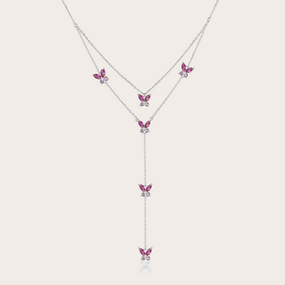 Collana Fairy cascata ARGENTO rosa