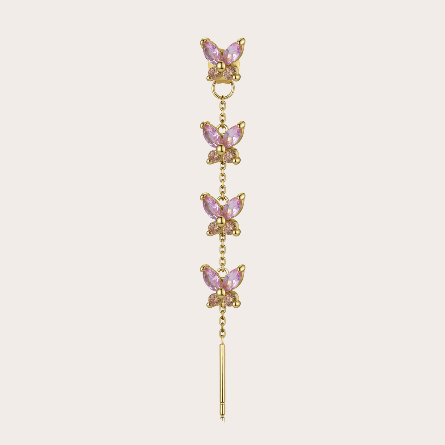 Orecchini Cascata Fairy ORO rosa e rame