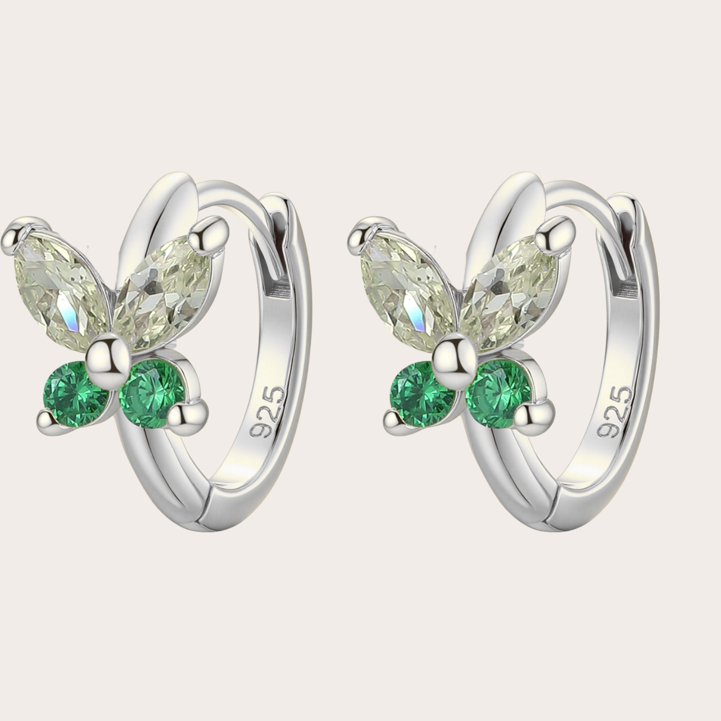 Orecchini a Cerchio Fairy ARGENTO verde