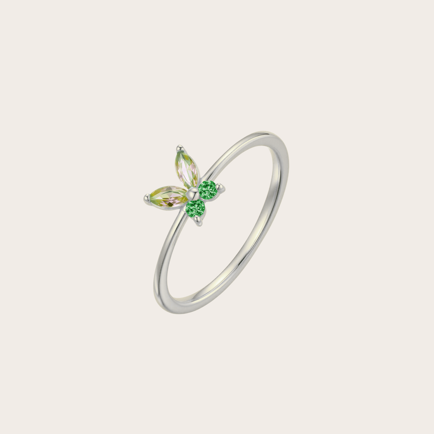 Anello Fairy ARGENTO verde