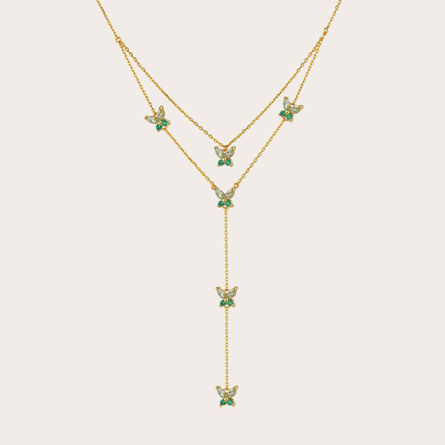 Collana Fairy cascata ORO verde