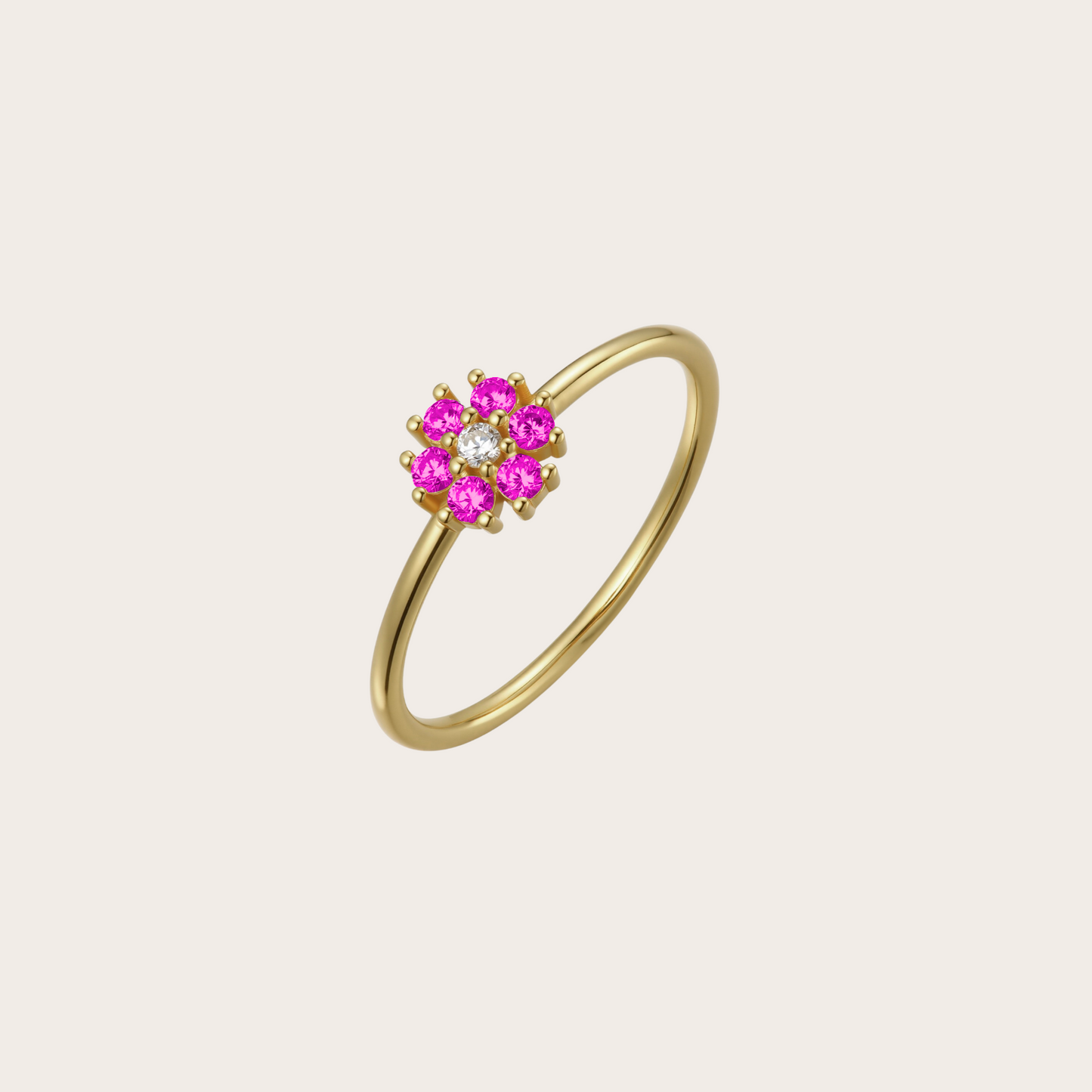 Anello Daisy ORO fucsia