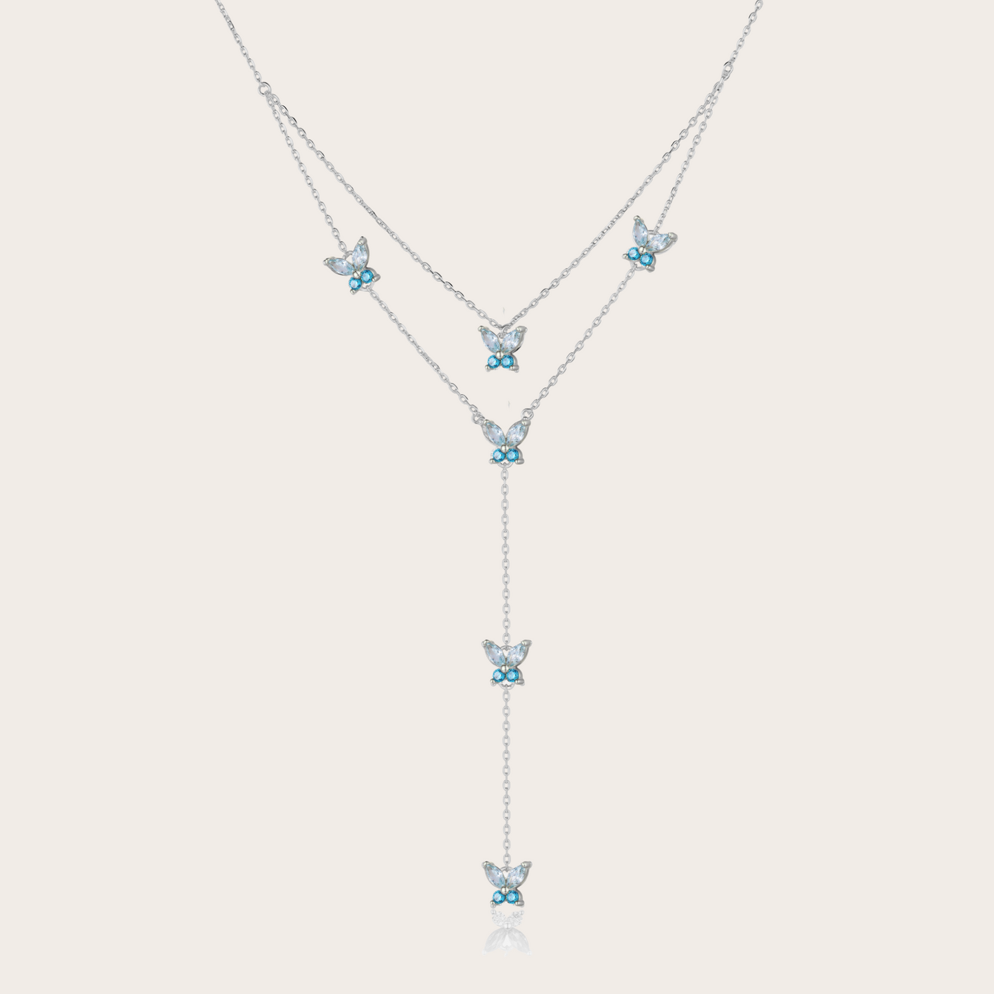 Collana Fairy cascata ARGENTO azzurro