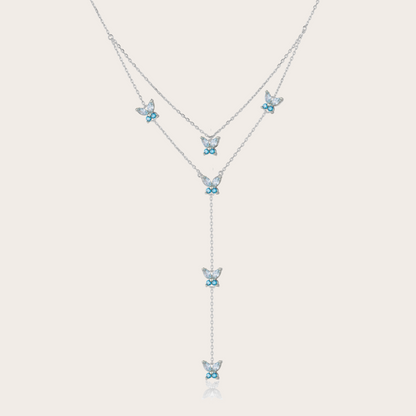 Collana Fairy cascata ARGENTO azzurro