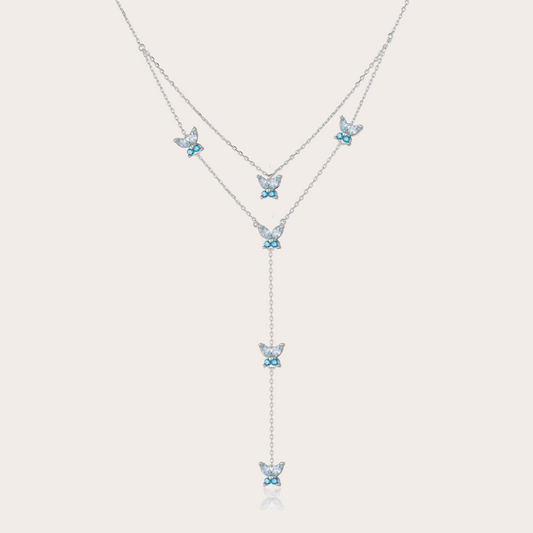 Collana Fairy cascata ARGENTO azzurro