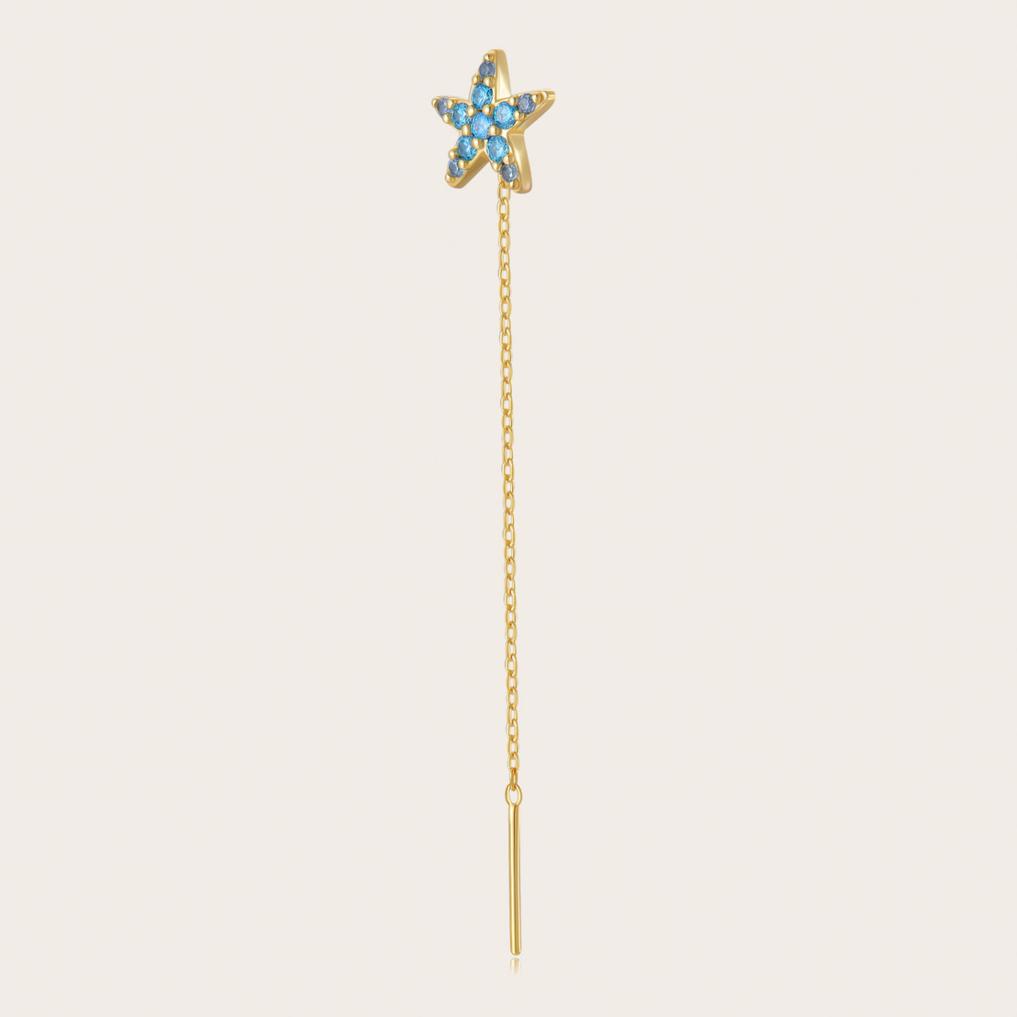 Orecchini Catenina Wavy Oro Azzurri