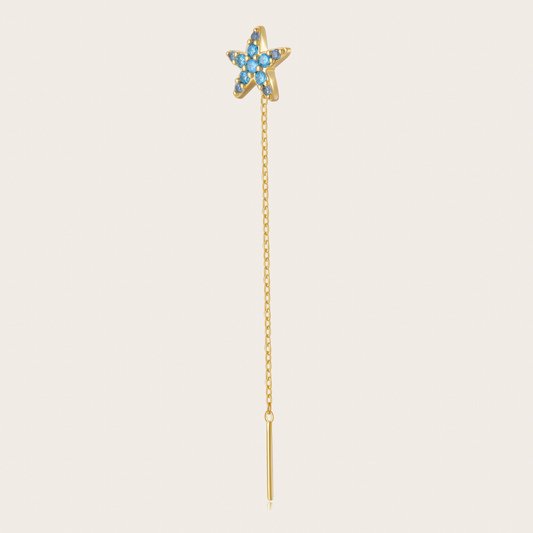 Orecchini Catenina Wavy Oro Azzurri