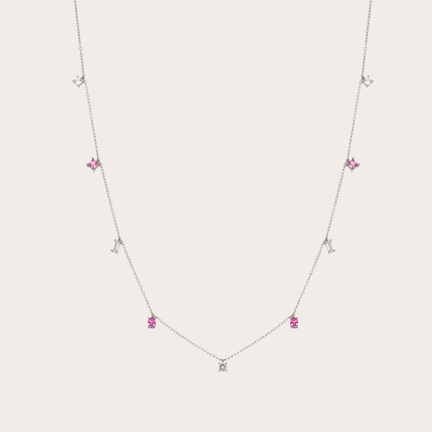 Collana Sparkle ARGENTO Rosa