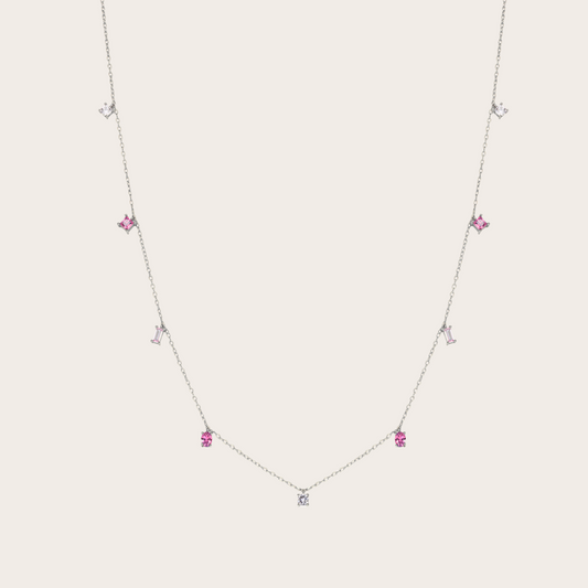 Collana Sparkle ARGENTO Rosa