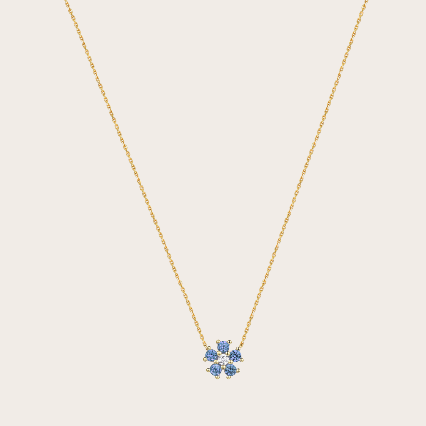 Collana Daisy ORO blu pastello