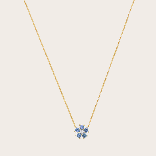 Collana Daisy ORO blu pastello
