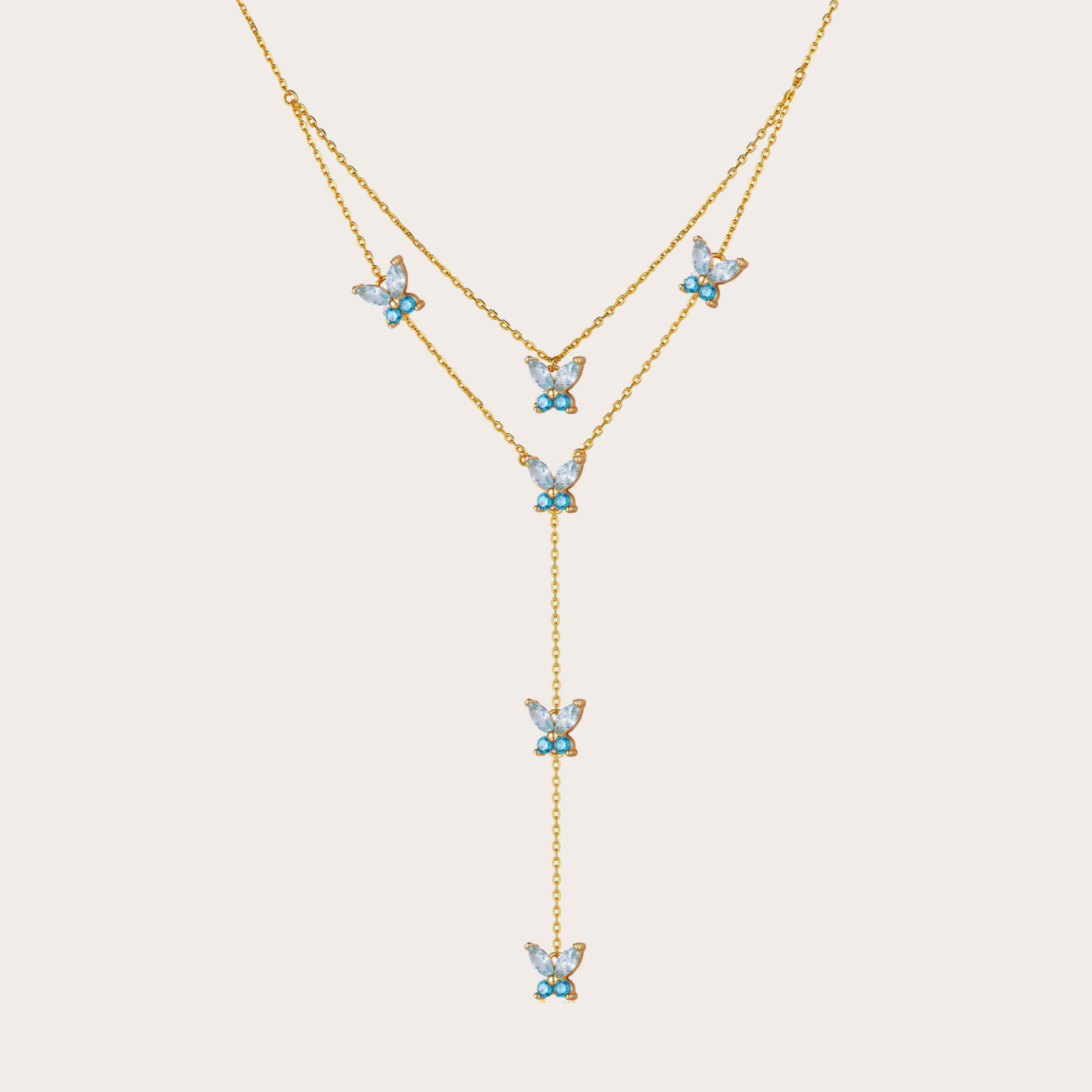 Collana Fairy cascata ORO azzurro