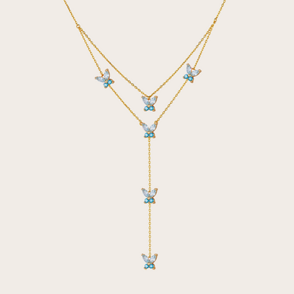 Collana Fairy cascata ORO azzurro