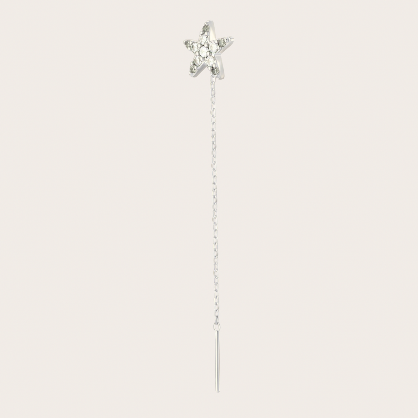 Orecchini Catenina Wavy Argento Trasparenti