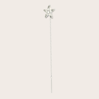 Orecchini Catenina Wavy Argento Trasparenti
