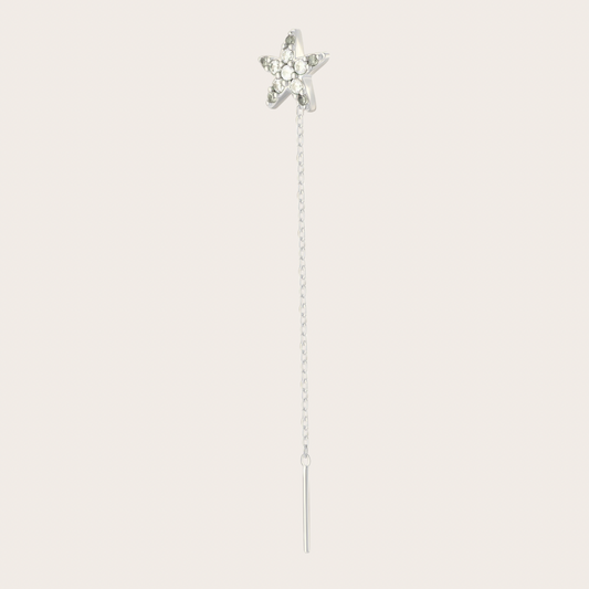 Orecchini Catenina Wavy Argento Trasparenti
