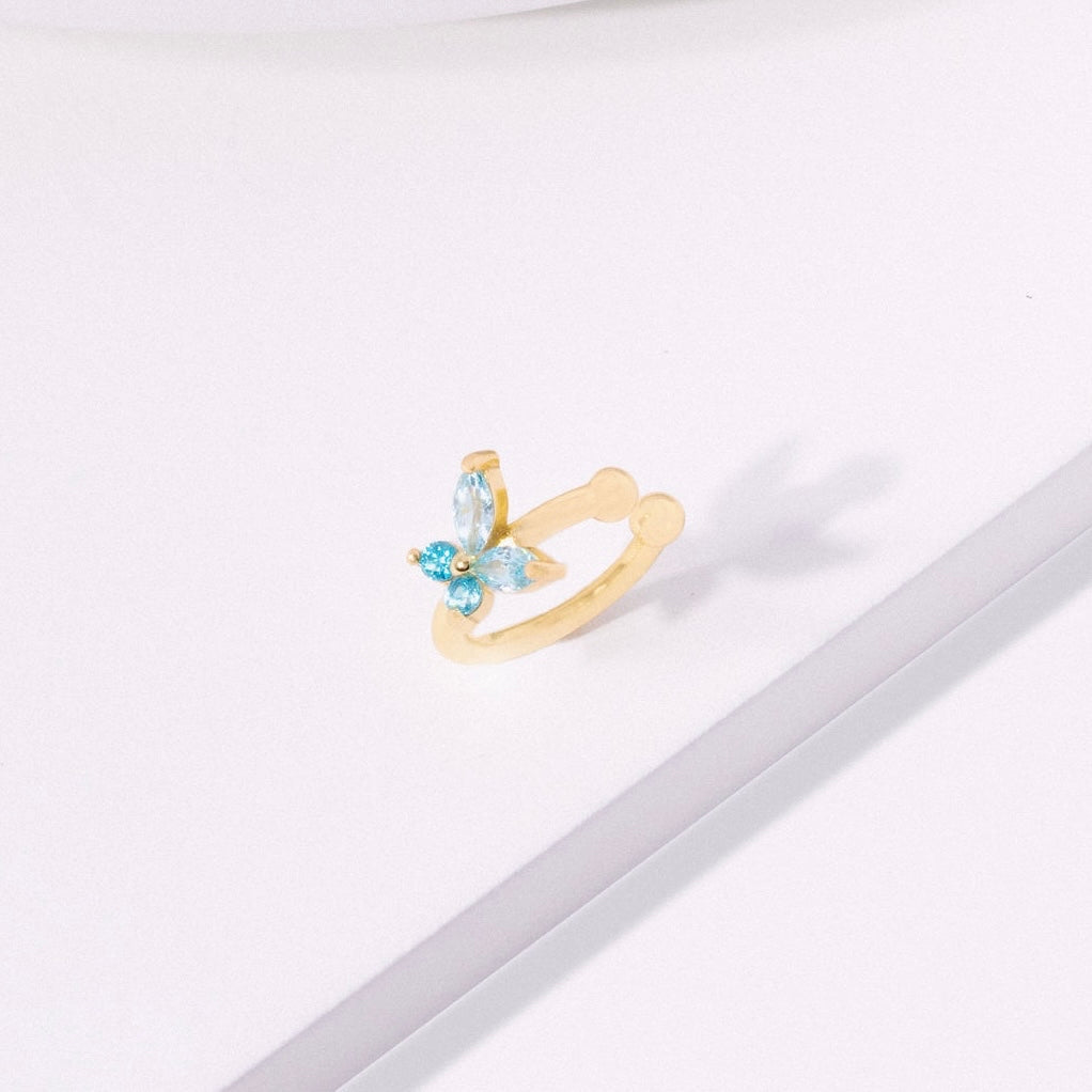 Ear cuff Fairy ORO azzurro