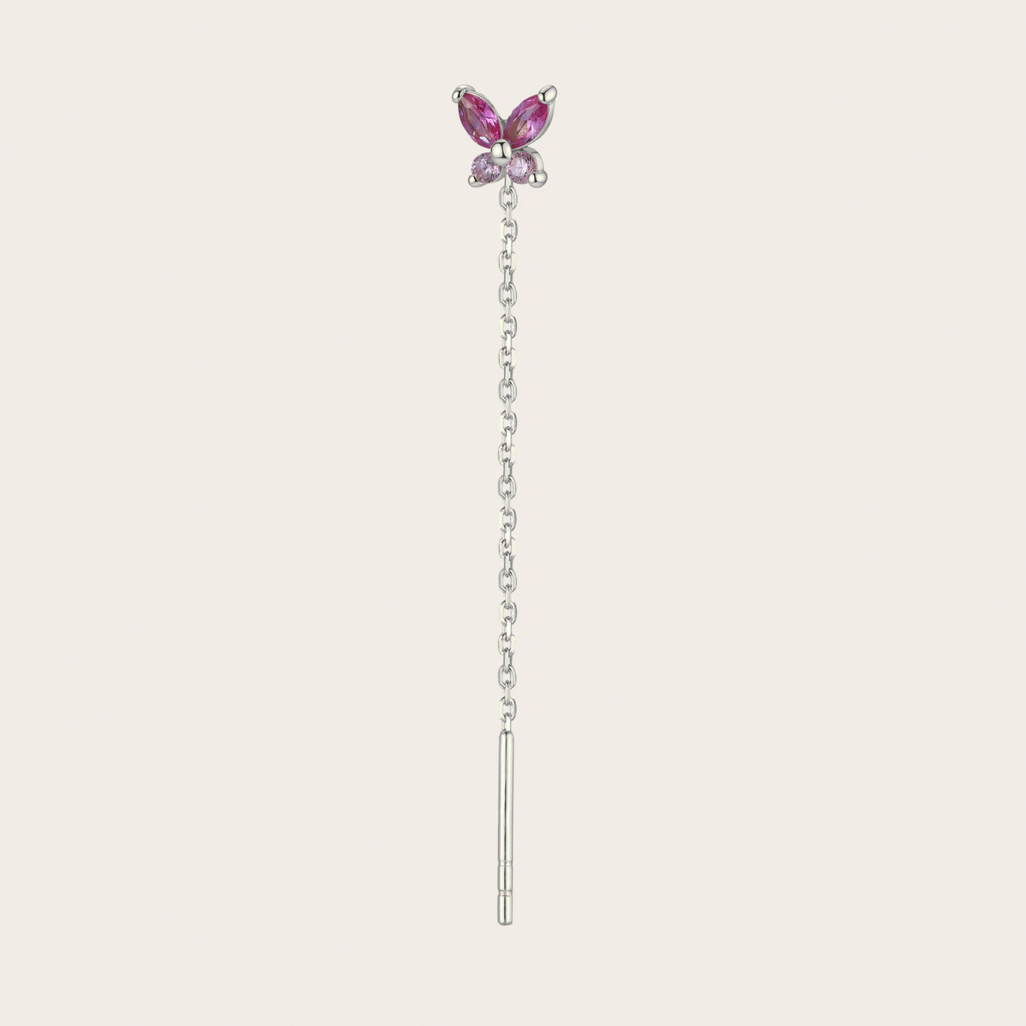Orecchini Catenina Fairy ARGENTO rosa e fucsia