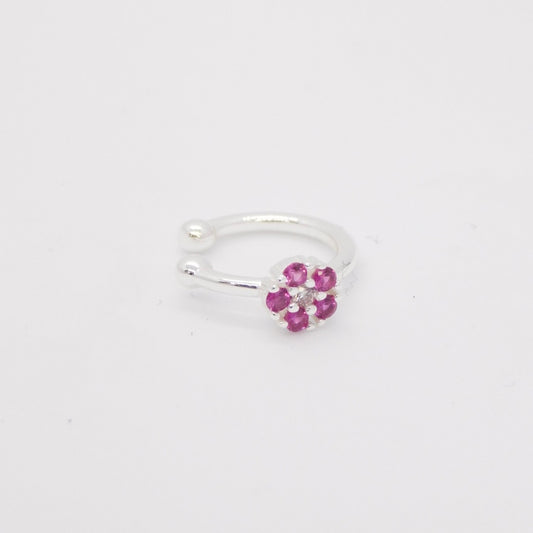 Earcuff Daisy ARGENTO fucsia