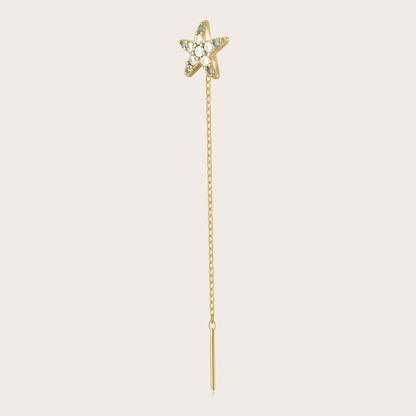 Orecchini Catenina Wavy Oro Trasparenti