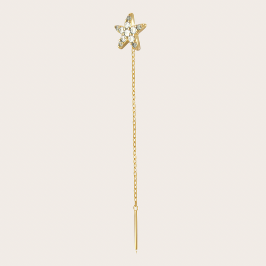 Orecchini Catenina Wavy Oro Trasparenti