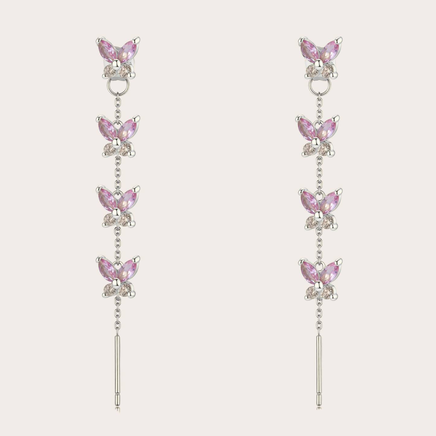 Orecchini Cascata Fairy ARGENTO rosa e rame